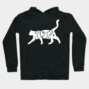 White Cat - Hunter Typography Hoodie